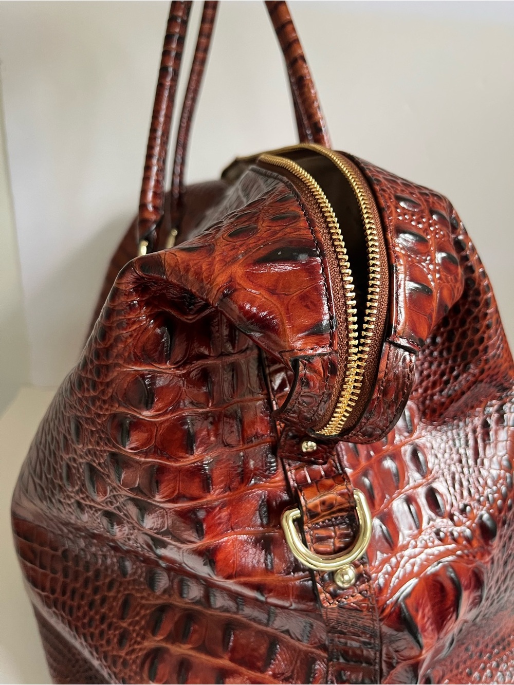 Brahmin “The Duxbury Weekender” Leather Tote in Pecan Melbourne - Picture 8 of 10